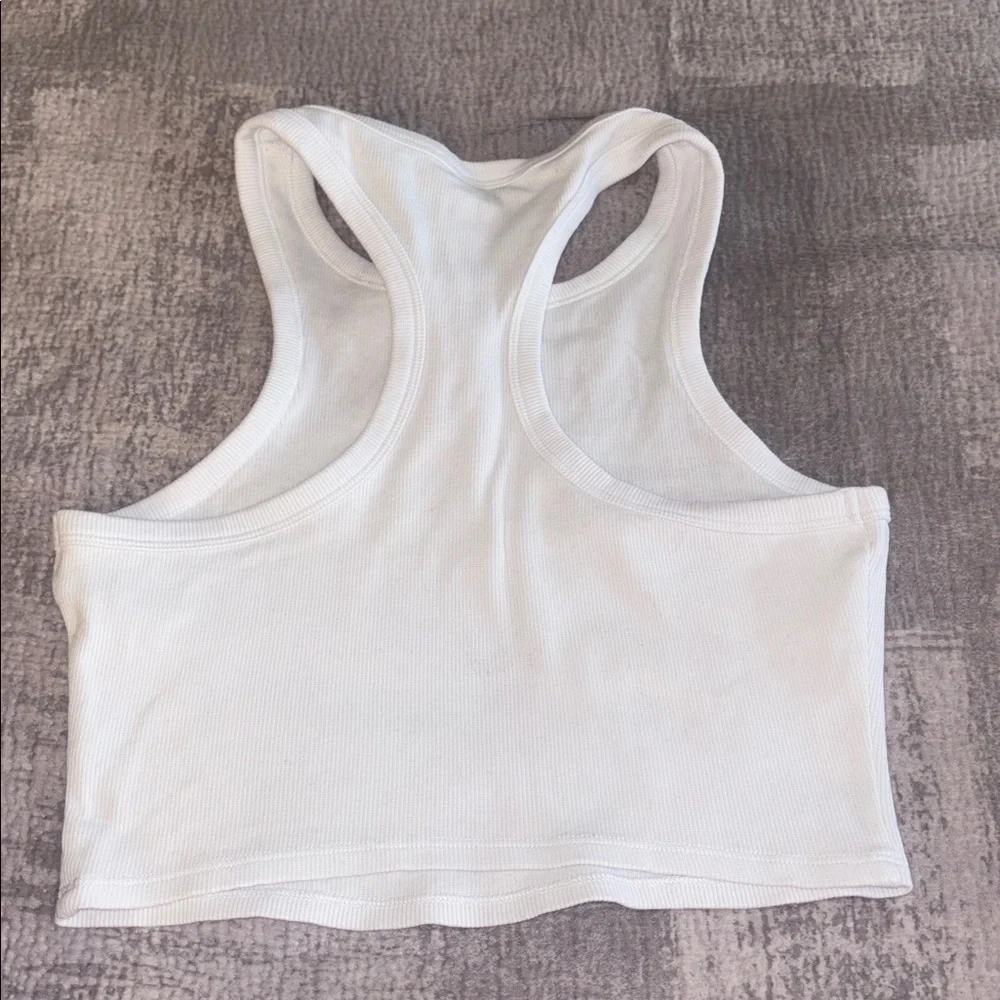 Alo Aspire Cropped Tank in White - Picture 2 of 4
